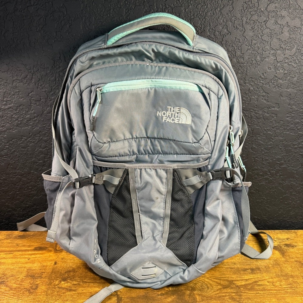 The North Face Recon Gray Aqua Nylon Backpack Womens OS